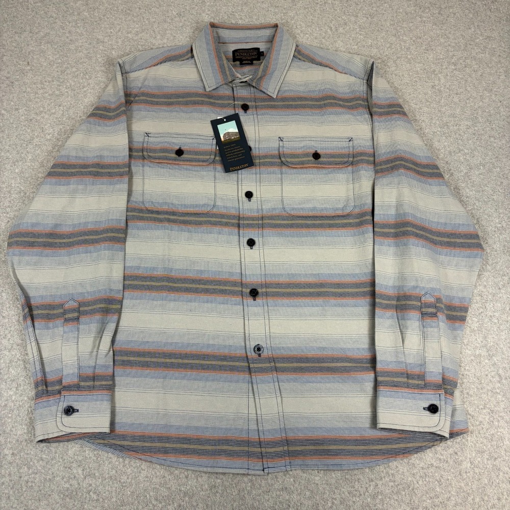 Pendleton Beach Shack Shirt Mens Medium Cotton Chamois NWT